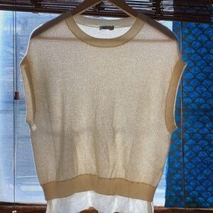 Vince Cap Sleeve cashmere & Silk Trimmed Sweater
 XXS F3840